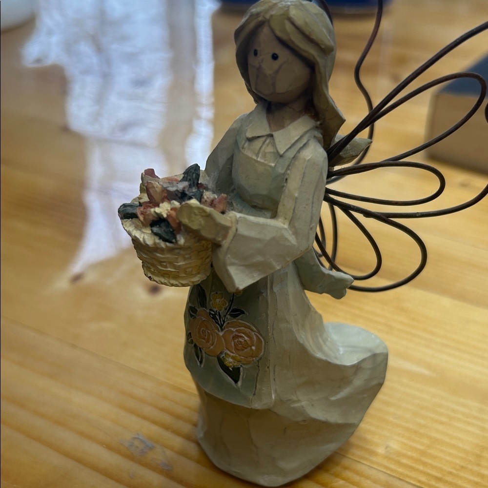 Willow tree girl Handcrafted Angel Figurine with Basket
